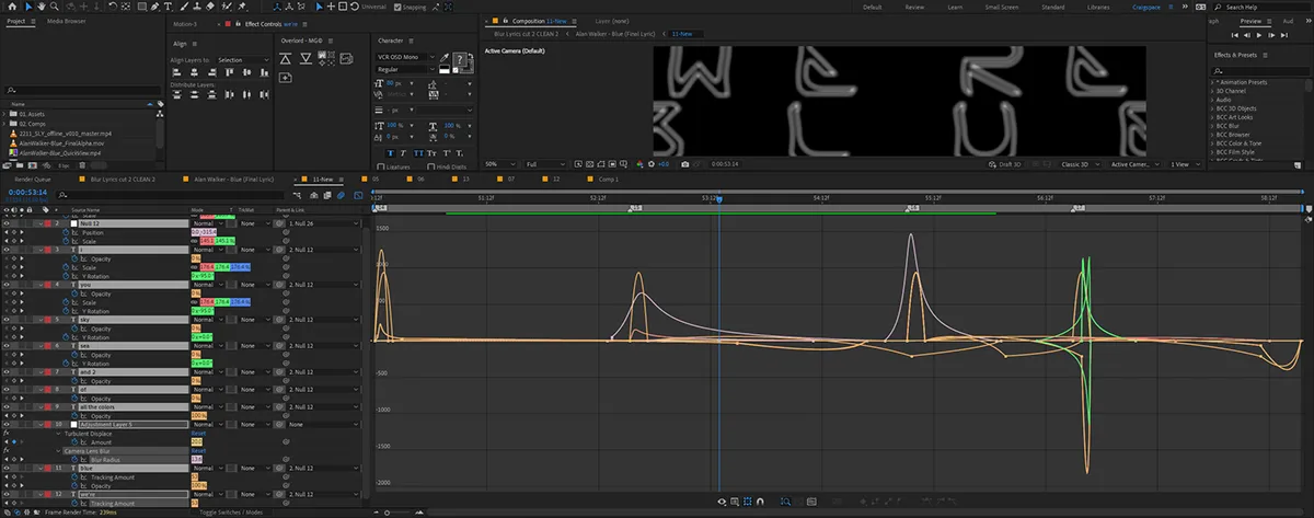 Animated curve typography