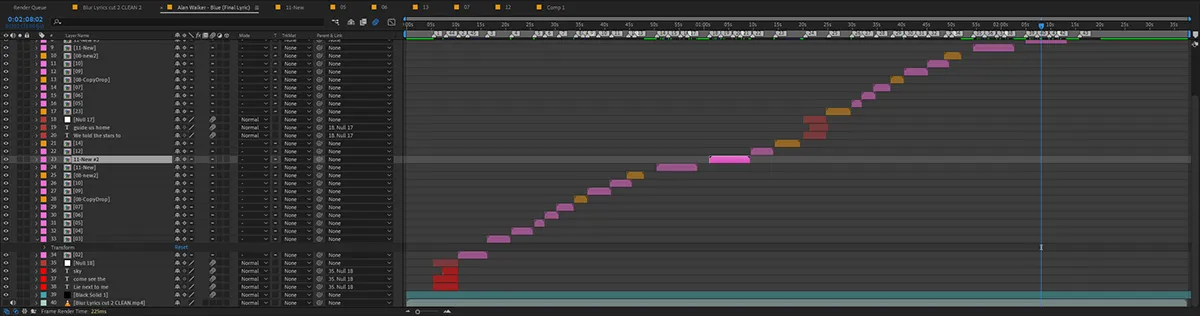 After Effects timeline